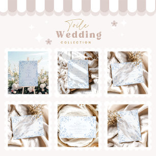 Eleganter Barock Blue French Garden Hochzeit der B Dankeskarte