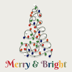 Merry und Bright Vintag Lights Graphic Poster