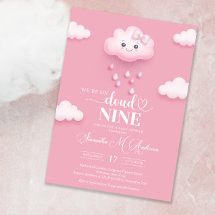 Auf Cloud Nine Modern Pink Baby Dusche Geschenkschachtel