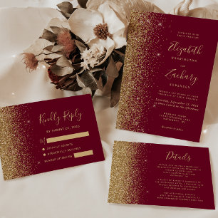 Details zum Hochzeitsszenario in Burgund Red Gold  Begleitkarte