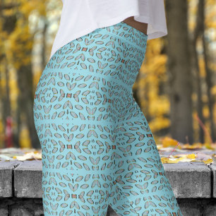 Chic Blue Helix Muster Leggings