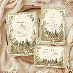 Zauberhochzeit in der Scheune im Wald Save The Date