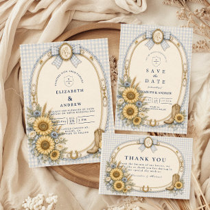 Romantische Rustikale Sonnenblumen-Hochzeit RSVP Karte