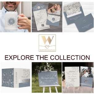 Elegant Dusty Blue Wedding in einer Einladung