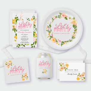 Bunte Frühlingsblumen Schreiben 100. Geburtstag Serviette