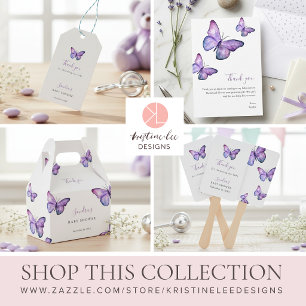 Babydusche Butterfly Elegant Minimalistisch einfac Postkarte
