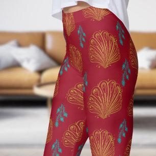 Stilvolles Pink Peacock Feathers Pattern Leggings
