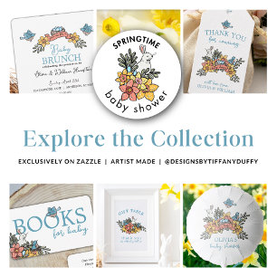 Frühlingsvögel und Bunny Baby Shower Geschenk Tafe Poster