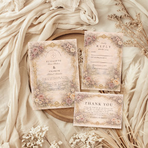 Klassische Europäische Barock-Hochzeit Save The Date