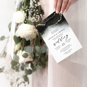 Ethereal Mist Ombre Wein Gold Foil Skript Hochzeit Einladung