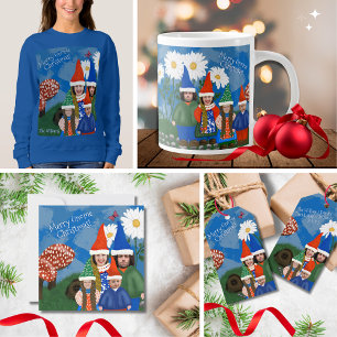 Funny Nome Ihre Familie von drei frohen Weihnachte Feiertagskarte