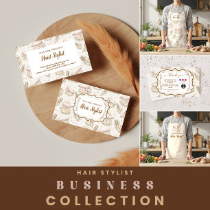 Eleganter Floraler Hairstylist Visitenkarte