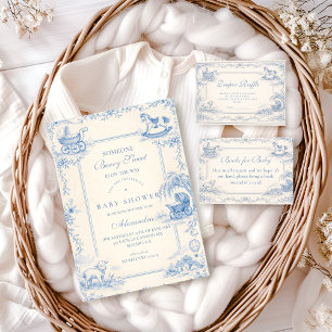 Blaue Toilette Baby Shower Serviette