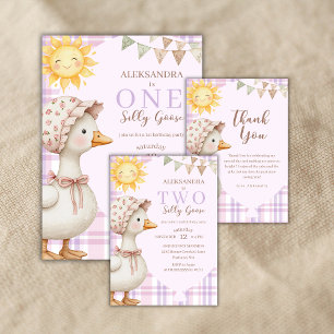 Ein Albernes GänseGirl 1. Geburtstag Party Wasserf Einladung