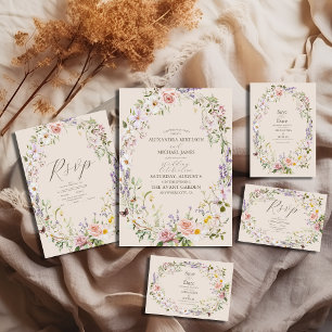 Boho Wildblume Floral Wedding Save The Date