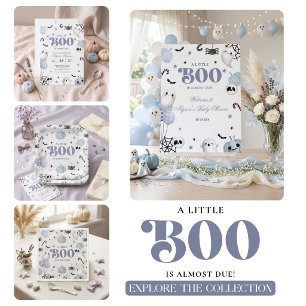 Blue Little Boo ist fast fällig Halloween-Baby  Acrylschild