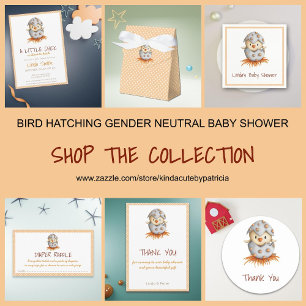 Chick Bird Neutral Bringen Sie ein Buch Baby Dusch Begleitkarte