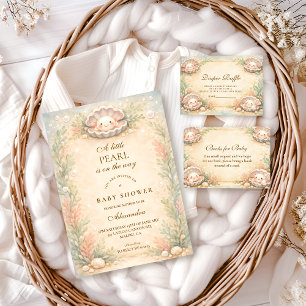 Soft Coastal Pearl Storybook Windelverlosung Begleitkarte