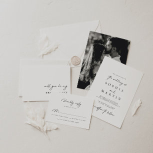 Minimalistische Elegante White Wedding Einladungsbanderole