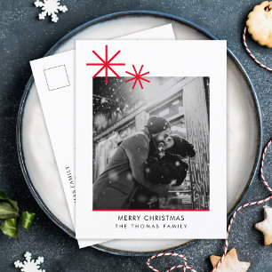 Minimalistisches Weihnachts-Einfaches Rotes Foto Zweifarbige Tasse