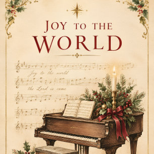 Vintage-Weihnachtsgruß im Stil klassischer Musik Kissen