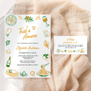 Rustikales italienisches Brautparty Begleitkarte
