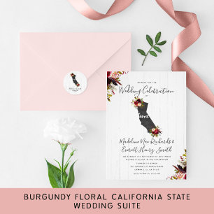 California Staat Rustikale Magnethochzeit Einladun Magneteinladung