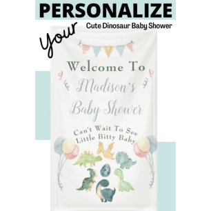 Niedliche Dinosaurier Wasserfarbe Kinderdusche Einladung