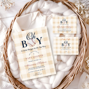 Vintages Baseball Boys Baby Duschdiapper Raffle Begleitkarte