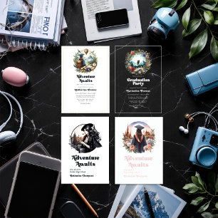 Retro Vintag Adventure Awaits Abschluss Foto Ankündigung