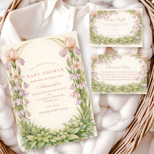 Vintage Iris und Glockenblume Botanische Babyparty Serviette