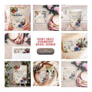 Vintag Berry Sweet Strawberry Brautparty Pappteller