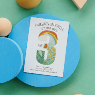 Natural Wonder Young Wild und Three Birthday Runder Aufkleber