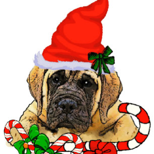 Niedliches englisches Mastiff-Welpen-Weihnachten Feiertagskarte