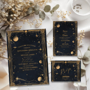 Vintage Mondstars Hochzeit Einladung