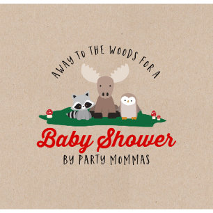 Woodland Lumberjack Baby Shower Animals Einladung