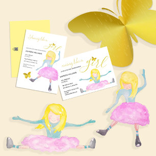 Wie eine Girl Watercolor Illustration Serviette