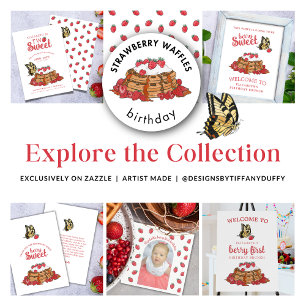 Berry Sweet Waffles und Butterfly zum Geburtstag W Poster