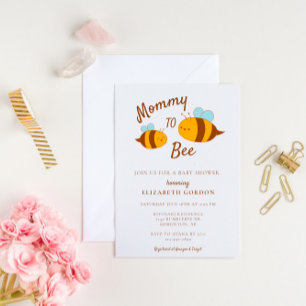Mommy to Bee Baby Shower Niedlich Kawaii Neutral Postkarte