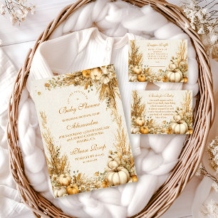Autumn Rustic Pumpkin Baby Shower Einladung