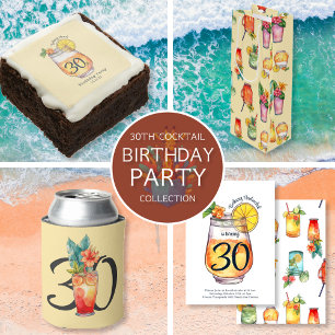 Modern Watercolor Cocktail Geburtstag Party Einladung