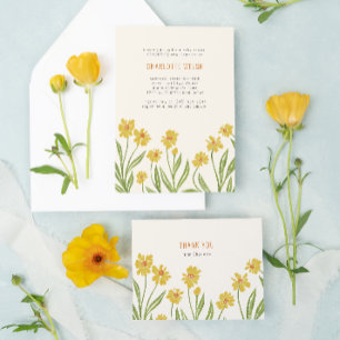 Gelbe Wildblumen Kinderregister Begleitkarte