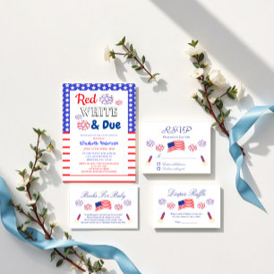Feuerwerk patriotische Babyparty RSVP Karte