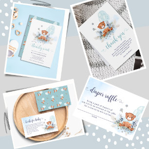 Teddy Bear Boy Baby Shower Einladung