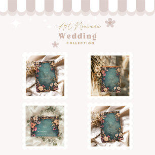 Vintage Aquamarine Hochzeit im botanischen Jugends Save The Date