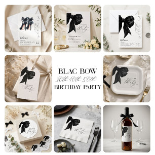 Elegante schwarze Schleife Fifty and Fabulous Geschenkanhänger