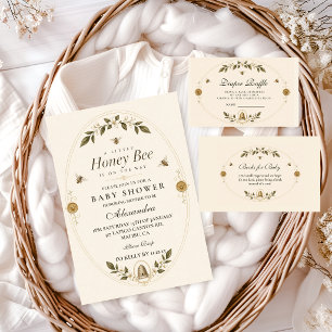 Botanische Honigbiene Baby Shower Einladung