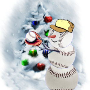 Baseball Snowman Weihnachten