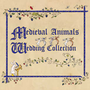 Mittelalterliche Tiere Einladung zur Hochzeit