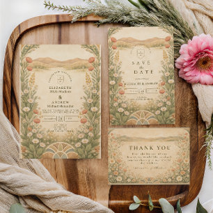 Boho-Wüsten-Botanical-Hochzeit Dankeskarte